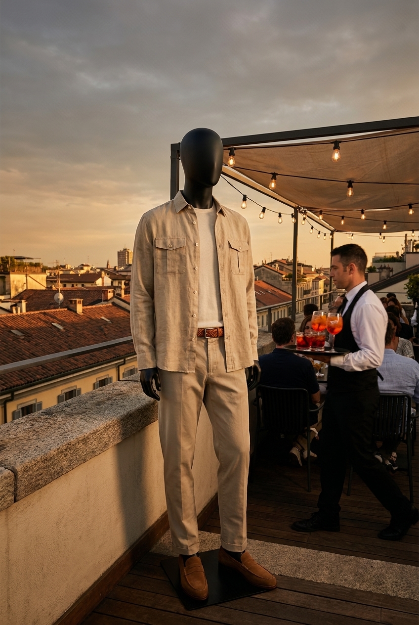 Dusk Unravelled — linen and linen-cotton tailoring at golden hour