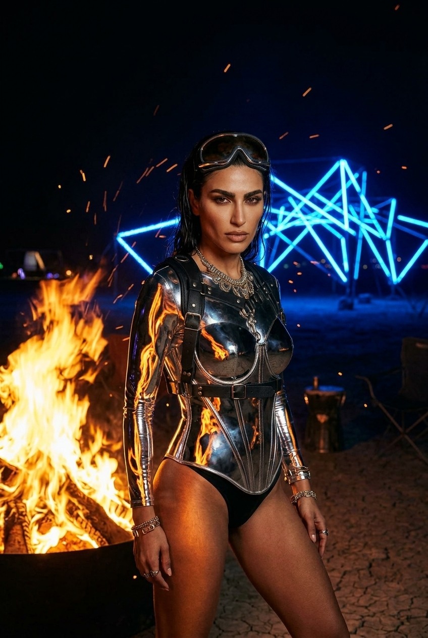 After the fire. When the look stops being clothing and becomes armor.