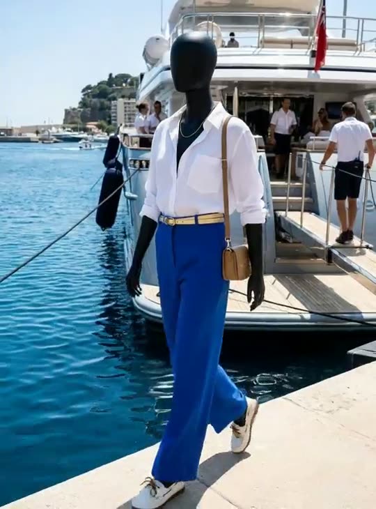 Azure Provenance, A high-voltage colour-blocked silhouette in Mediterranean blue