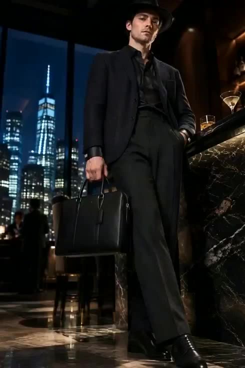 I built this look for moving through the city after dark, where black silk and c